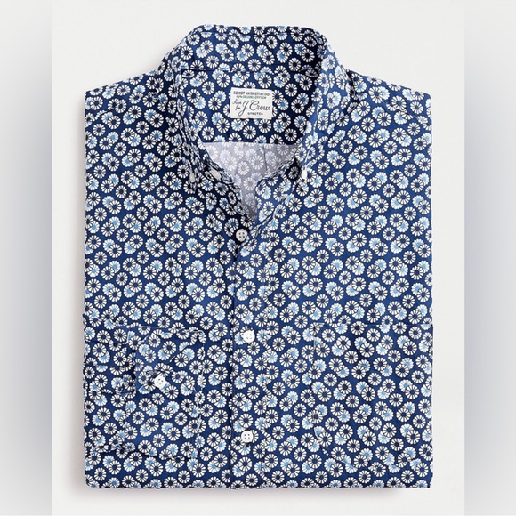 J. Crew Other - NEW‎ J. Crew Stretch Secret Wash Shirt In Floral Print Organic Cotton Size Small